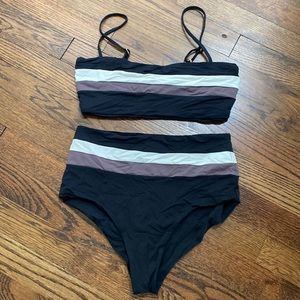L*Space Rebel Stripe Bikini Set Size M